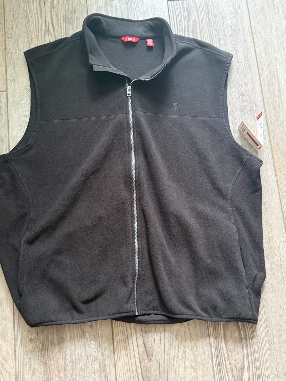 Izod Black Men's Fleece Vest with Full Zip 2XL